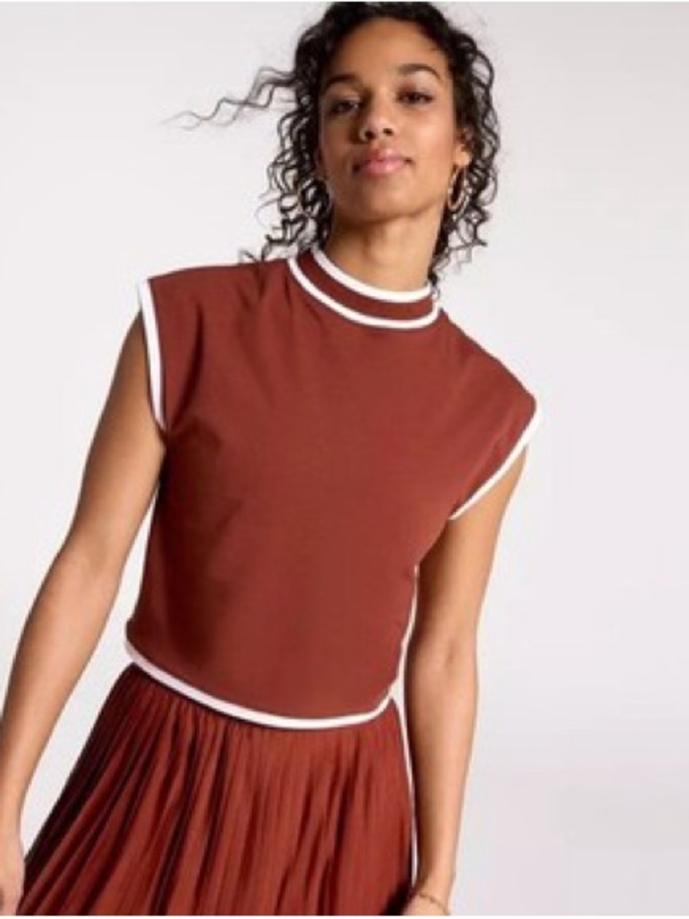CALIA Women's Ribbed Cropped Mock Neck Tank -NWOT